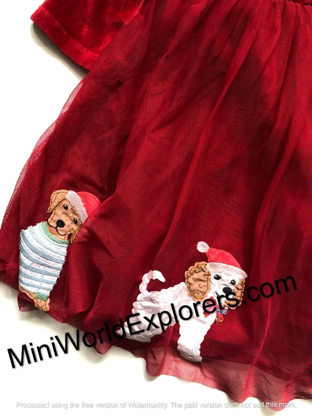 NWOT Mini Boden Velvet Tulle Appliqué Dress
